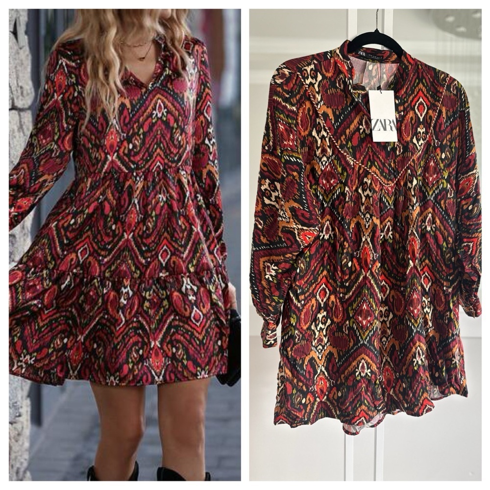 Zara Multicolor Patterned Dress